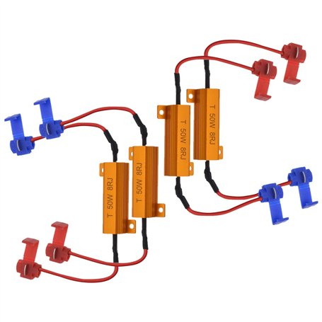 NATGIC 4pcs 50W 8 ohms Résistances de Charge LED Résistance de Charge de Phare Feux de Brouillard Décodeur LED Clignotants Résis