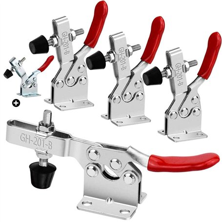 cersaty®4pcs Sauterelle De Serrage GH-201-B Serrage À Genouillère Capacité De Maintien Environ 90 Kg Antidérapant Desserrage Rap