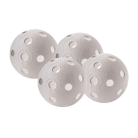 EXEL Lot de 4 balles de football et de unihockey Precision F-Liiga | Couleur : blanc | Ballon de compétition + Ballon d'entraîne