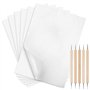 Lot de 100 feuilles de papier de transfert carbone blanc avec stylets de marquage pour transfert de motifs sur bois