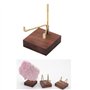 Perfeclan Métal Minérale Fossile Stand Titulaire D'affichage Rack Support en Bois pour Agate Roches, Style 02