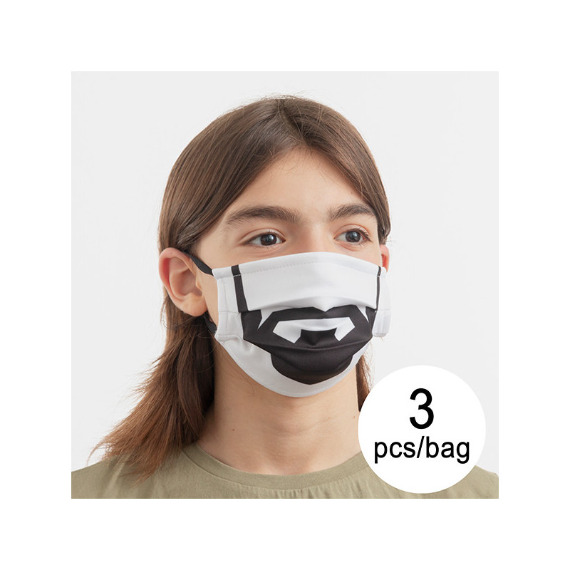 Masque en tissu hygiénique réutilisable Beard Luanvi Taille M Pack de 3 unités