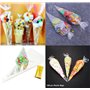 JZK 100x Sacs de cadeaux triangulaire en cellophane sachets bonbons à cône transparent avec liens torsadés pour friandises confe