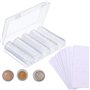 JZK 100 x Plastique Capsules de Pièces 30mm Capsules de Monnaie Titulaire + 100 x Joint en Mousse (17/20/25/27/ 30mm) pour Pièce