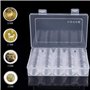 JZK 100 x Plastique Capsules de Pièces 30mm Capsules de Monnaie Titulaire + 100 x Joint en Mousse (17/20/25/27/ 30mm) pour Pièce