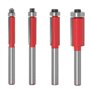 Baorder 6mm Tige Affleurante Garniture Routeur Bits Haut Roulement Routeur Bit Travail du bois Fraise Outil 4 Pièces Ensemble