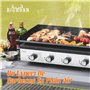 Plancha à gaz 4 brûleurs 10kW, Noir