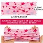 3pcs Bandeaux Large Cheveux Fille Headband Serre Tête Élastique Forme Étoile Dessin Animé en Tissu Bleu Rose Noir Bandeau de Cou