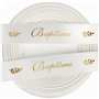BETESSIN 2CMx22M Rouleau Ruban de Satin Blanc pour Décoration Baptême Emballage Cadeau Bougies Bouquet Bricolage