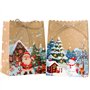 BETESSIN 24Pcs Sacs Cadeaux Noël Pochette en Kraft 10x6