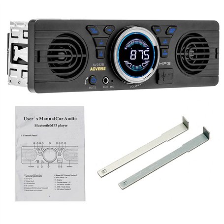 DONGMAO 1 din AV252 Autoradio Bluetooth Mains Libres stéréo FM intégré 2 Haut-parleurs Prend en Charge la Lecture Audio USB SD A