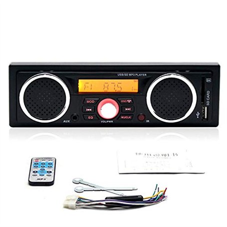 WEPARTICULAR Autoradio avec Bluetooth intégré 2 Haut-parleurs Lecture Audio 1 autoradio Din Lecteur Audio MP3 Bluetooth Mains Li