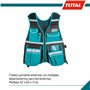 TOTAL - Gilet porte-outils réglable | 11 poches et porte-marteau | Capacité de charge 3 kg | Confort et ajustement optimal, noir