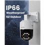 ZOSI 4K 8MP Caméra Surveillance Extérieure PoE, Caméra IP Pan 355° Tilt 140°, Suivi Automatique, Détection de Personne/Véhicule/