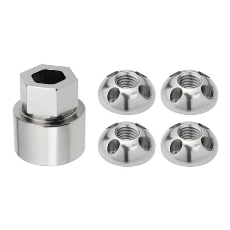 Be In Your Mind 1 Jeu D'écrous De Sécurité Antivol M8 4 Trous En Acier Inoxydable Pour Porte-Vélo De Toit Rideau Système Solaire