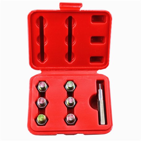 BestsQ M13x1.25MM Bouchon de vidange d'huile Kit de réparation de Filetage de Robinet Vis de Carter d'huile Outil de rechapage