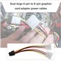 Create idea Lot de 2 câbles d'alimentation PCI-E 6 broches vers double 4 broches Molex adaptateur carte graphique adaptateur d'a