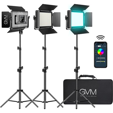 GVM Kit d'éclairage vidéo LED 60 W avec Support
