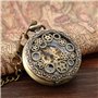 JewelryWe Montre à Gousset Homme Mécanique Automatique,Montres de Poche à Quartz Vintage Bronze,Montre Gousset Steampunk Homme R