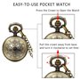 JewelryWe Montre de Poche Gousset Retro Toile d'Araignée Quartz Alliage Chaîne Collier Pendentif Longueur 80cm pour Homme Femme