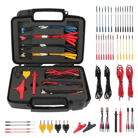 AUTOOL Kit de cordons de test en silicone pour multimètre 48PCS avec sondes de perçage de fil remplaçables