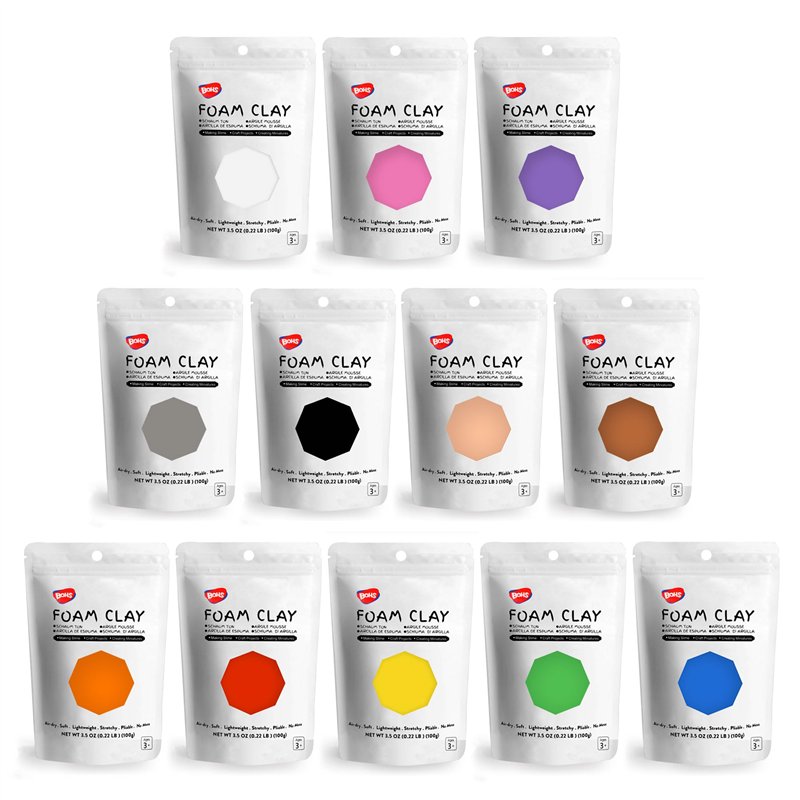 BOHS Pâte à Modeler Mousse Noire 500g - Squishy Douce Séchage Air Pour Slime Cosplay