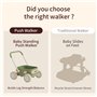 PULA Poussette à roulettes pour bébé de 6 à 12 mois, cadeau d'anniversaire de 1 an, intérieur et extérieur (vert)