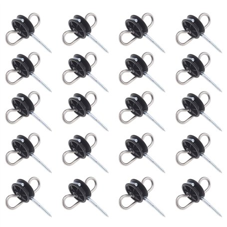 Be In Your Mind 20pcs Isolateurs de Poignée Double œillets Ancre pour Clôture Électrique Basse Impédance