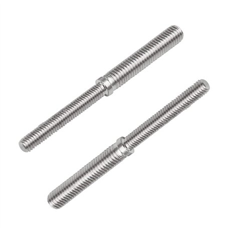 Lot de 2 vis filetées à double extrémité M6 à M8 en acier inoxydable 304 pour fixation de colonnes structurelles.