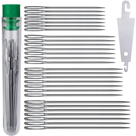 AIEX 28pcs Aiguilles à Coudre à la Main Big Eye Grandes Aiguilles à Coudre dans Un Tube Transparent Ensemble D'aiguilles de Remb
