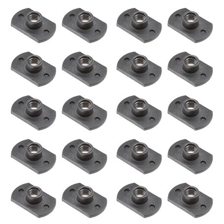 Lot de 20 écrous à souder M6 en acier carbone en forme de T 2 trous pour meubles tubulaires Table