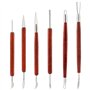 Luter 6 Pièces Ensemble d'Outils de Sculpture en Argile Kit d'Outils de Poterie en Argile avec Poignée en Bois pour l'Argile Pot