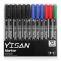 YISAN Marqueur Indélébile,4 Couleurs 12 Marqueur Permanent,Marqueur Pointe Superfine sur Plastique,Métal,70795