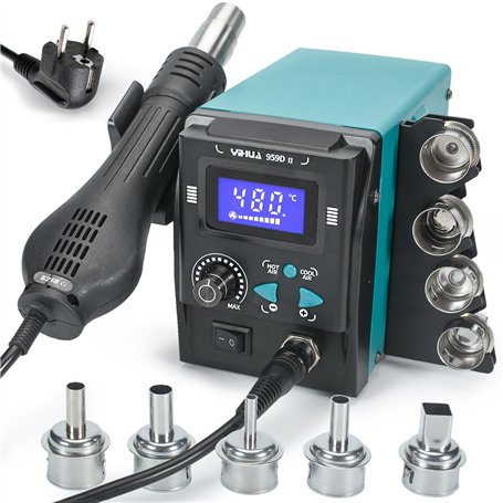 YIHUA 959D-II station de soudage à air chaud pour soudure et dessoudage SMD avec écran LCD