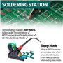 YIHUA 995D+ EVO Station de réparation à air chaud et station de soudage 2-en-1 avec écran LCD dynamique, comprenant 3 embouts de