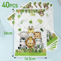 40PCS Sacs Cadeau Jungle Animaux Pochette Bonbon Sac Emballage Cadeau Sachet Biscuits Dragée pour Anniversaire Baby Shower Fête
