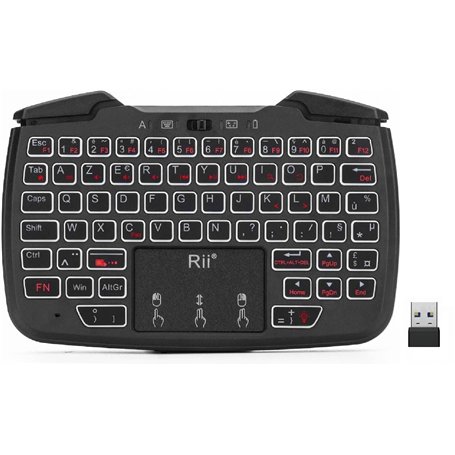 Rii Mini Clavier sans Fil 2.4 GHz - Touchpad Ergonomique pour PC