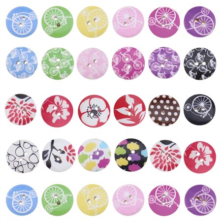 The Lord of the Tools 100pcs Boutons en Bois Fleurs Colorés Décoratifs 20mm - Accessoires pour Vêtements