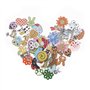 Create idea 100pcs Boutons en Bois Dessin Animé Motif Aléatoire Mignon Animal Fleur Décoratif Imprimé Boutons Ornements pour Bri