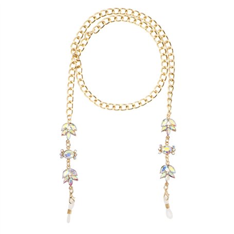 The Lord of the Tools Chaîne de lunettes de soleil tendance en cristal avec strass - Accessoire décoratif pour femme et fille -