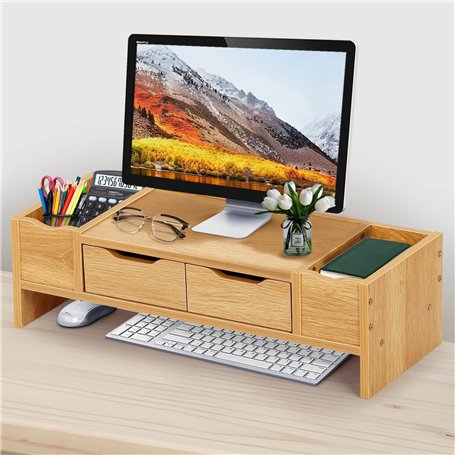 bimiti Support de moniteur en bois