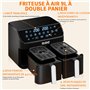 YASHE Air Fryer 2 Compartiments, 9L Friteuse Sans Huile avec 2 Tiroirs, 8-en-1 Programmes de Cuisson, Écran Tactile LED, Circula