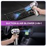 Romon Aspirateur à Main, Aspirateur Voiture Puissant sans Fil 4 in 1 16000PA Mini Aspirateur 3 Vitesses Aspirateur Portable Peti