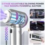 Romon Aspirateur à Main, Aspirateur Voiture Puissant sans Fil 4 in 1 16000PA Mini Aspirateur 3 Vitesses Aspirateur Portable Peti