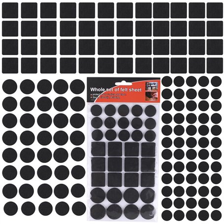 SULOLI 140pcs Patins pour Meubles,3 Tailles Patins en Feutre Noir Auto-Adhésifs Protecteur de Sol Tampon Feutre,Patins Feutre po