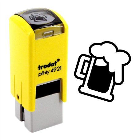 Tampon fidélité motif bière 11 mm [ cachet encreur pinte festival chope bar stamp carte fidélité ]