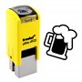 Tampon fidélité motif bière 11 mm [ cachet encreur pinte festival chope bar stamp carte fidélité ]