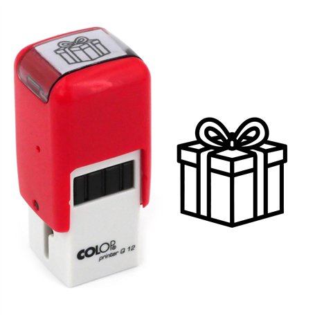 Tampon paquet cadeau | 11mm | Cachet encreur carte de fidélité noël anniversaire et fête | Gift box ink stamp