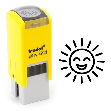 Tampon soleil souriant | 11mm | Cachet encreur carte de fidélité | Sun smiley ink stamp