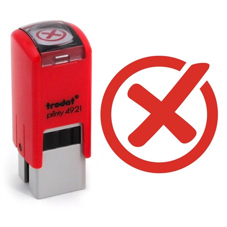 Tampon refus | 11mm | Cachet encreur refusé avec croix | Non | denied ink stamp